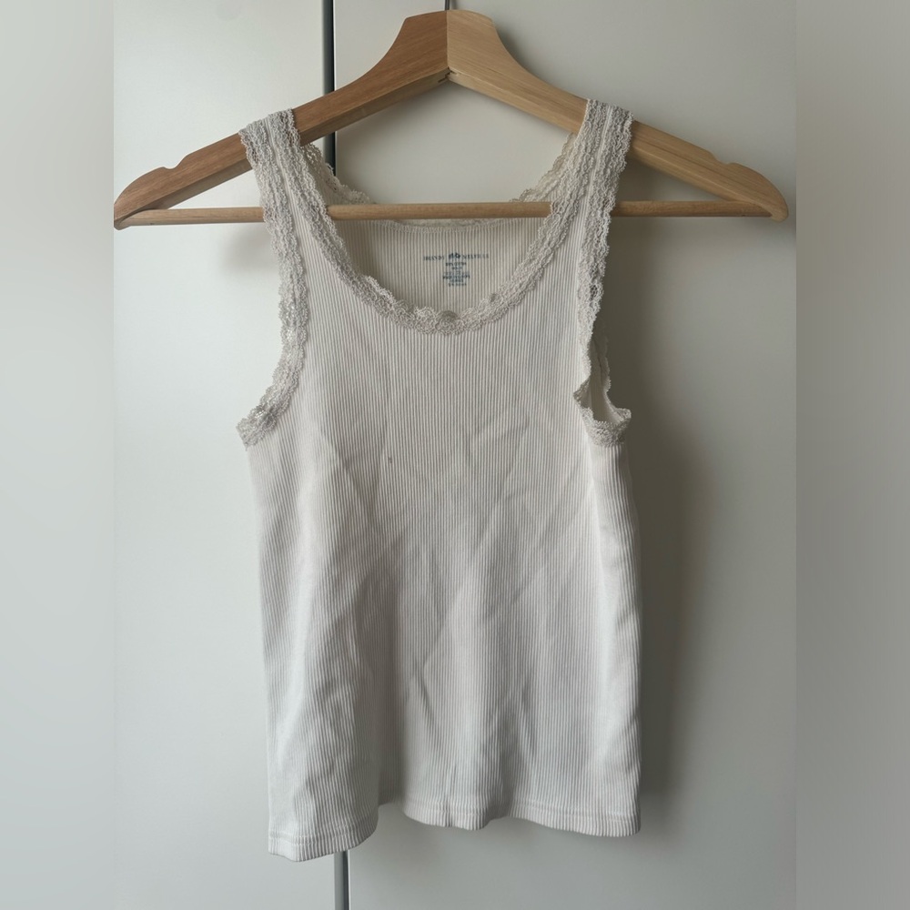 Brandy Melville White Lace Tank Top